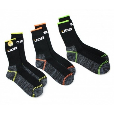 JCB High-Vis Work Socks Pack of 3