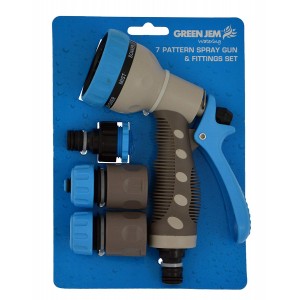 Green Jem 7-Pattern Spray Gun & Fittings Set