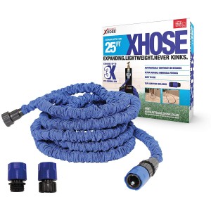 XHose Expanding Garden Hose with Bonus Adaptor - 25' - Blue