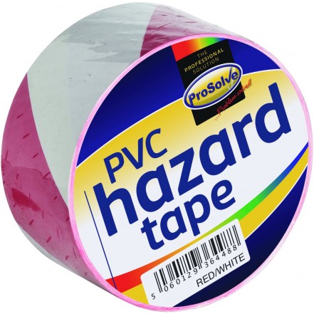 Prosolve PVC Self Adhesive 2" Hazard Tape Red/White