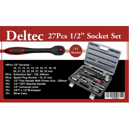 Deltec 1/2" Socket Set 27-Piece