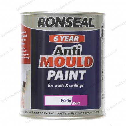 Ronseal 6 Year Anti Mould Paint Matt White 750ml