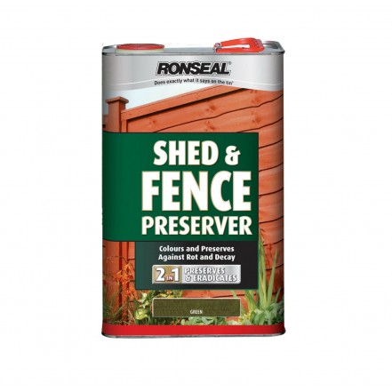 Ronseal Shed & Fence Preserver (New Formulation) 5L Green
