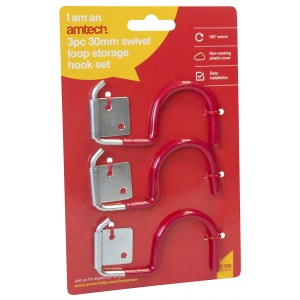 Amtech Swivel Loop Storage Hook 30mm Set of 3