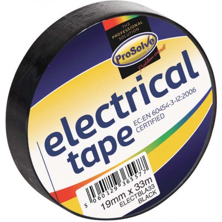 Prosolve Electrical Tape 19mm x 33 Metre Black