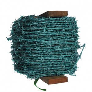 Green Galvanised Barbed Wire - 200 Metre Roll