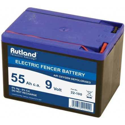 Rutland Elect Fence Batt 55AMP 9V