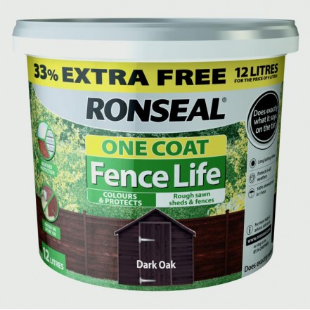 Ronseal One Coat Fence Life 9L + 33% Free