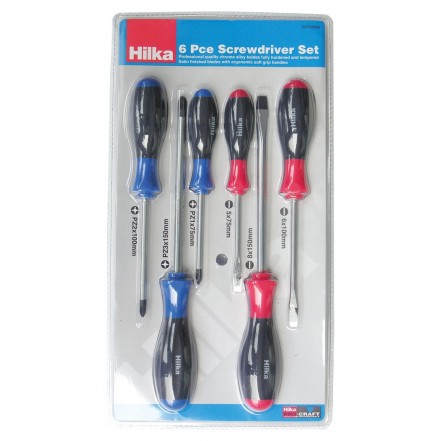 Hilka Soft Grip Screwdriver Set Pro Craft - 6 Pieces