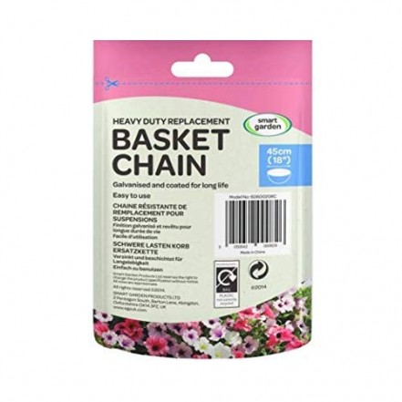 Smart Garden Heavy Duty 4-Way Replacement Chain for Hanging Baskets - Blk