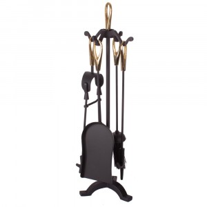 Companion Set Black with Brass Loop Top