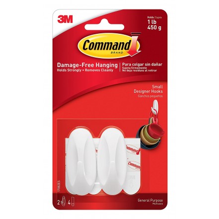 Command Designer Small Hooks White