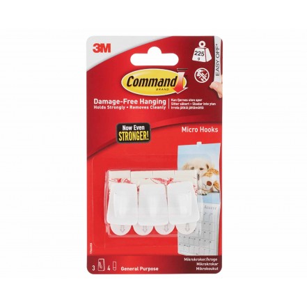 Command Micro Hooks Pack of 3