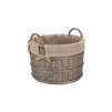 Willow Round Hessian Lined Log Basket