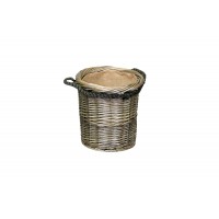Willow Small Antique Wash Round Rope Handled Log Basket