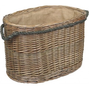 Willow Large Oval Rope Handled Log Basket