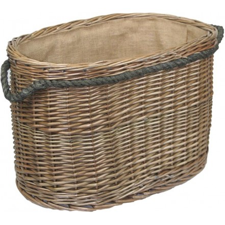 Willow Large Oval Rope Handled Log Basket
