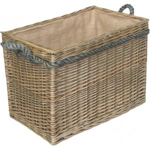 Willow Medium Rectangular Rope Handled Log Basket