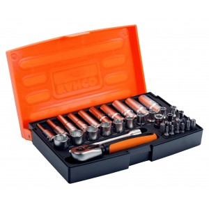 Bahco Socket Set 37-Piece1 1/4" Square Drive Socket & Deep Socket