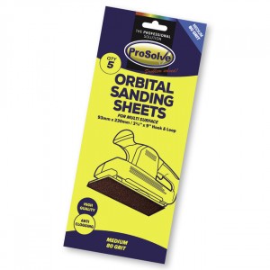 Prosolve Orbital Sanding Sheets 93 x 230mm Hook & Loop Pk.5