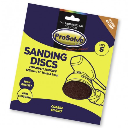 Prosolve Sanding Discs Hook & Loop 5"